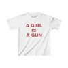 "A GIRL IS A GUN" BABY TEE